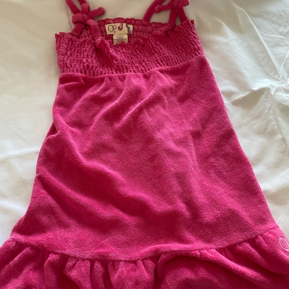 Terry cloth tube top dress